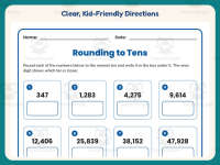 Rounding to Tens Worksheet – 4th Grade Estimation & Place Value preview 4