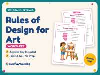 Rules of Design for Art Worksheet – 4th Grade Specials Practice preview
