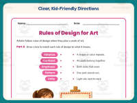 Rules of Design for Art Worksheet – 4th Grade Specials Practice preview 4
