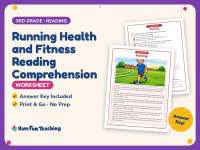 Running Health and Fitness Reading Comprehension Worksheet – 3rd Grade preview