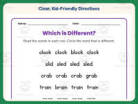 Same Different Blend Words Worksheet – 1st-3rd Grade Practice preview 4