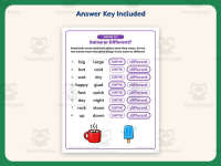 Same Different Words Worksheet – 1st Grade Compare and Contrast preview 3