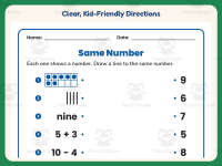 Same Number Worksheet – 1st Grade Counting Practice + Answer Key preview 4