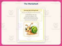 Sammy the Smiling Snail Reading Comprehension Worksheet – Preschool preview 2