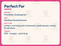 Sammy the Smiling Snail Reading Comprehension Worksheet – Preschool preview 6