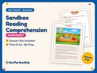 Sandbox Reading Comprehension Worksheet – 2nd Grade Practice preview