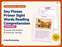 Say Please Primer Sight Words Reading Worksheet – Kindergarten Grammar preview