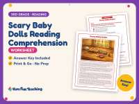 Scary Baby Dolls Reading Comprehension Worksheet – 3rd Grade Practice preview