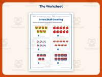 School Counting Worksheet – Kindergarten Math Practice + Answer Key preview 2