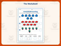 School Stuff Counting Worksheet – Kindergarten Math Practice preview 2