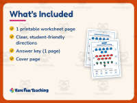 School Stuff Counting Worksheet – Kindergarten Math Practice preview 5