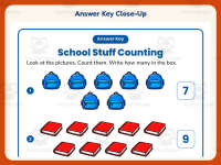 School Stuff Counting Worksheet – Kindergarten Math Practice preview 7