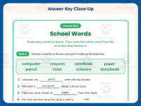 School Words Fill in the Blank Worksheet – 2nd Grade Back to School preview 7