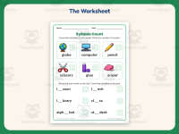 School Words Syllable Worksheet – 1st Grade Syllables Practice preview 2