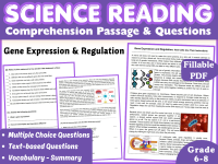 Science Reading Comprehension Passage: Gene Expression (Fillable PDF) preview