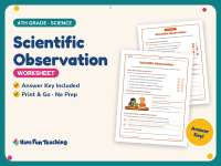 Scientific Observation Worksheet – 4th Grade Experiments Practice preview