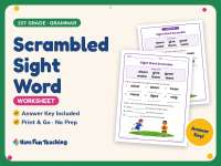 Scrambled Sight Word Worksheet – 1st Grade Sight Words Practice preview