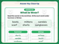 Seasonal Clothing Worksheet – 1st Grade Vocabulary Practice preview 7