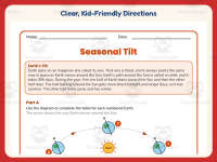 Seasonal Tilt Worksheet – 5th Grade Seasons & Space Practice preview 4