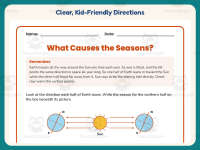 Seasons Causes Worksheet – 4th Grade Solar System & Space Practice preview 4