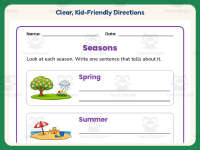 Seasons of the Year Sentences Worksheet – 1st Grade Science Practice preview 4