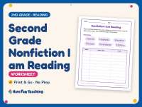 Second Grade Nonfiction I am Reading Worksheet – 2nd Grade Genres preview