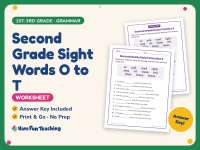 Second Grade Sight Words O to T Worksheet – 1st-3rd Grade Dolch Words preview