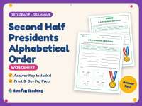Second Half Presidents Alphabetical Order Worksheet – 3rd Grade preview