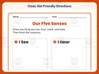 Senses Draw and Write Worksheet – Kindergarten Anatomy & Human Body preview 4