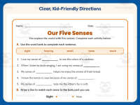 Senses Fill in the Blanks Worksheet – 2nd Grade Anatomy Practice preview 4