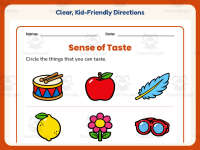 Senses Taste Worksheet – Kindergarten Anatomy Practice + Answer Key preview 4