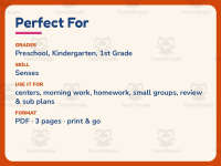 Senses Taste Worksheet – Kindergarten Anatomy Practice + Answer Key preview 6