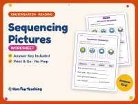 Sequencing Pictures Worksheet – Kindergarten Plot & Story Elements preview