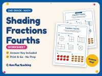 Shading Fractions Fourths Worksheet – 2nd Grade Math Practice preview