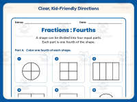 Shading Fractions Fourths Worksheet – 2nd Grade Math Practice preview 4