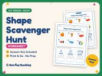 Shape Scavenger Hunt Worksheet – 1st Grade Geometry & Shapes Practice preview