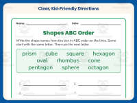 Shapes ABC Order Worksheet – 2nd Grade Alphabetical Order & Geometry preview 4