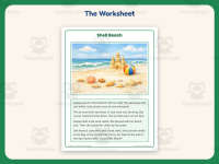 Shell Beach Reading Comprehension Worksheet – 1st Grade Oceans preview 2