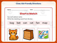 Short A Matching Game Worksheet – Kindergarten Short Vowels Practice preview 4