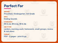 Short A Words Beginning and Ending Sounds Worksheet – Kindergarten CVC preview 6