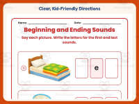 Short E Words Beginning and Ending Sounds Worksheet – Kindergarten CVC preview 4