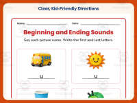 Short U Beginning and Ending Sounds Worksheet – Kindergarten CVC preview 4