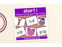 Short Vowel Flash Cards and Picture Cards - Short i preview