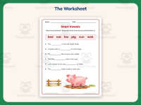 Short Vowels Fill in the Blank Worksheet – 1st Grade Phonics Practice preview 2