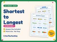 Shortest to Longest Worksheet – 1st Grade Measurement & Size Practice preview