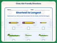 Shortest to Longest Worksheet – 1st Grade Measurement & Size Practice preview 4
