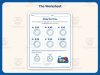 Show the Time Worksheet – 2nd Grade Clocks & Telling Time Practice preview 2
