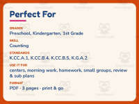 Side Counting Worksheet – Kindergarten Shapes Practice + Answer Key preview 6