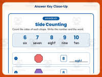 Side Counting Worksheet – Kindergarten Shapes Practice + Answer Key preview 7