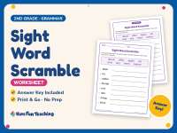 Sight Word Scramble Worksheet – 2nd Grade Sight Words Practice preview